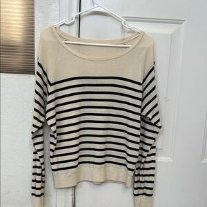 Striped Cream and Black Sweater
